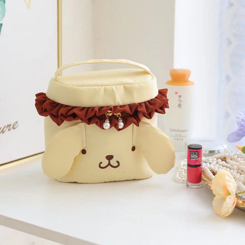 Sanrio Plush Cosmetic Case Lipstick Foundation Sunscreen Storage Bag Girls Export Cosmetic Bag.