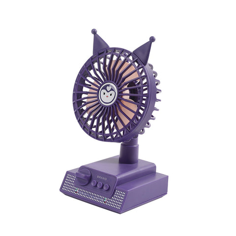 Sanrio Summer New Mini Desktop Fan USB Charging Two Gears Cartoon Small Fan Purple