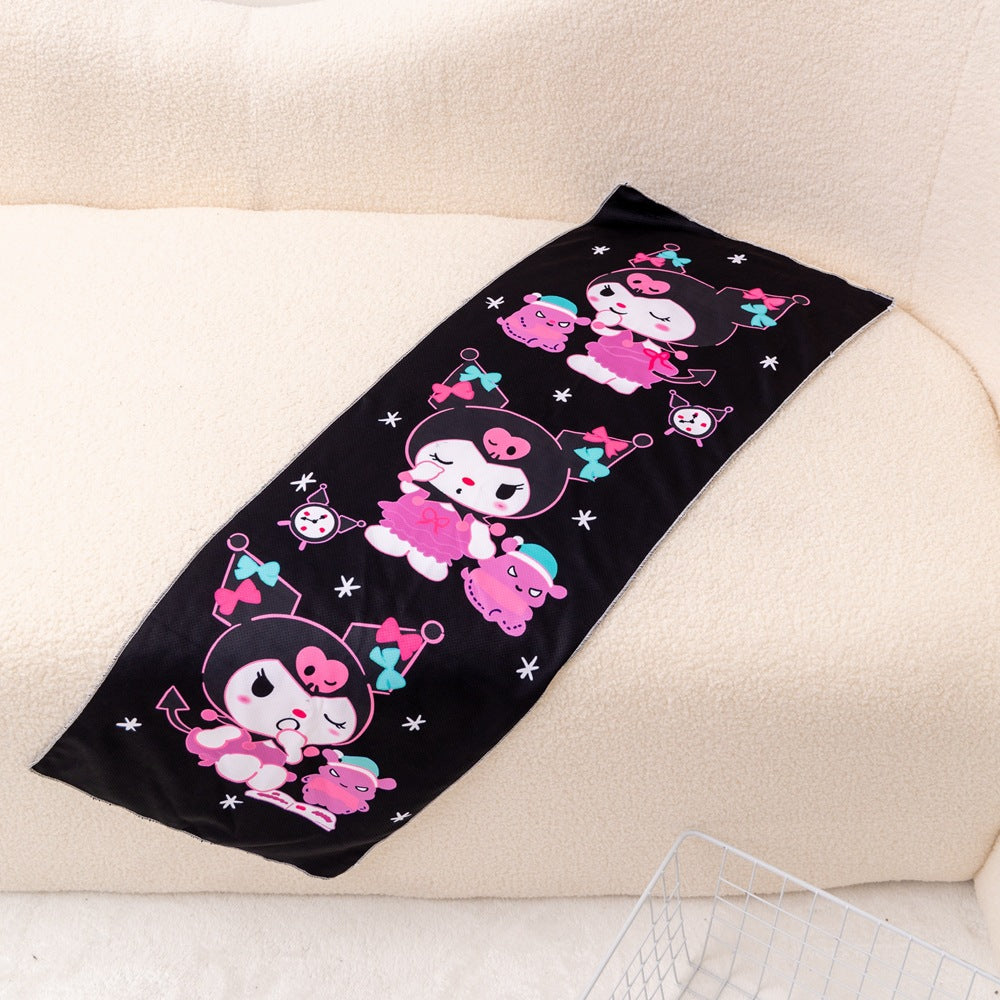 Sanrio Sports Cold Towel Cooling Sweat Absorption Towel Cold Towel Beach Towel Running Yoga Speed Dry Ice Towel.