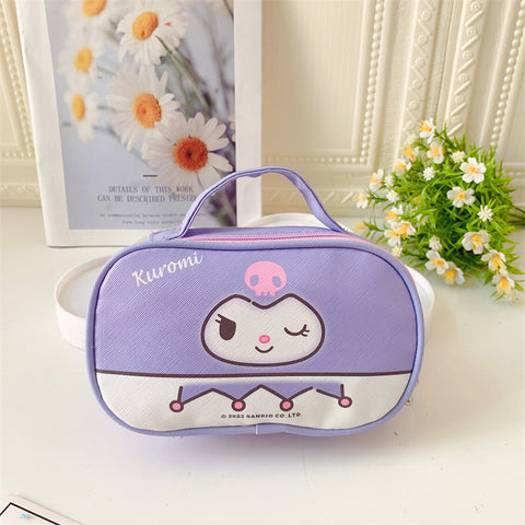 Sanrio Portable Makeup Bag Girl Heart Storage Bag Travel Makeup Bag Stationery Box Pencil Bag