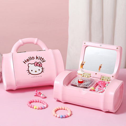 Colorful Flash Handbag Music Box Music Box Creative Dancing Girl KT Children&#039;s Jewelry Box Gift