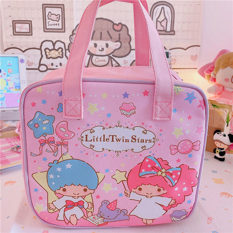 Sanrio Lunch Box Bag, Bento Handbag, Large Capacity Aluminum Foil Insulation Bag, Office Worker Canvas with Rice Bag