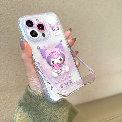 Invisible Stand Suitable for IPhone 15 Promax 1413 Apple 12 Phone Case 11 Sanrio Cute Cartoon Soft Case Protective Case Space Case