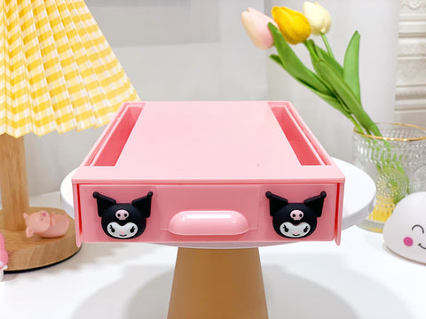 Sanrio Home Girl's Heart Bottom Table Hidden Adhesive Drawer Box Desk Stationery Sundries Storage Box