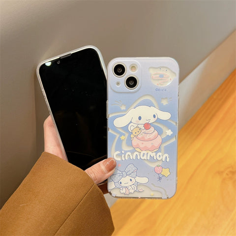 Sanrio KuKu HK Cina Pochacco Pompom Soft iPhone Cases with Diamonds Suitable for iPhone 11-15 Pro Max