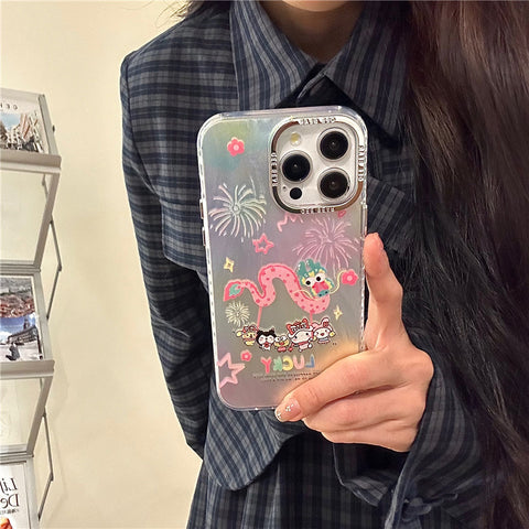 Dancing Dragon Sanrio Cute Sanrio iPhone Case Full Body Protective Case For IPhone 11-15 Pro Max