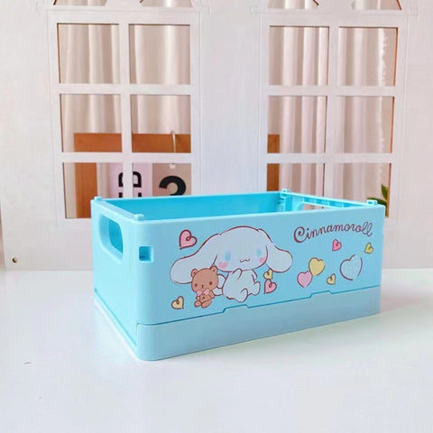 Sanrio Storage Box Desktop Folding Portable Small Box Living Room Plastic Sundries Box Cosmetic Storage