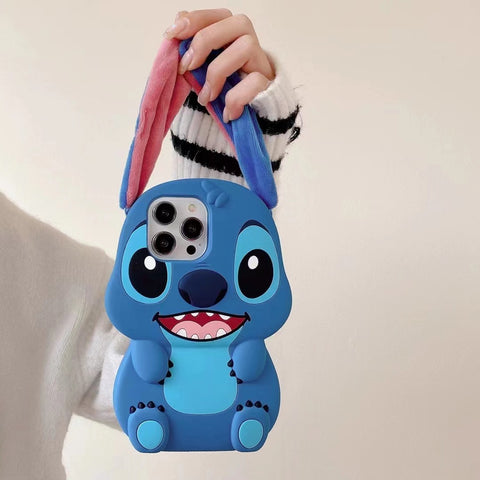 Sanrio 3D Silicone Stereoscopic Stich iPhone Cases Suitable for iPhone 11-15 Pro Max