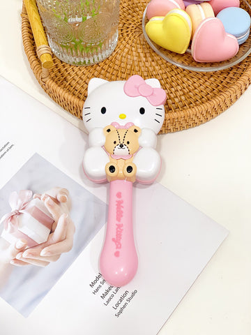 Sanrio Shape Handle Mirror Students Hold Makeup Mirror Massage Airbag Comb Anti-static Comb