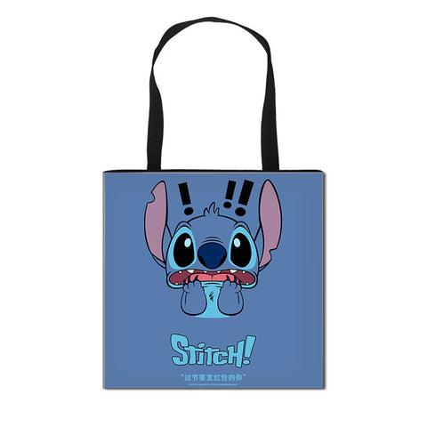 2023 New Stitchy Shopping Bag Cute Cartoon Peripheral Portable Handbag Large Polyester Storage Bag