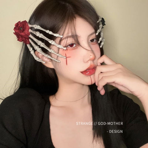 Halloween Dark Headwear Women Dress up Scary Decoration Cute Funny Skeleton Christmas Hairpin Jewelry Home111