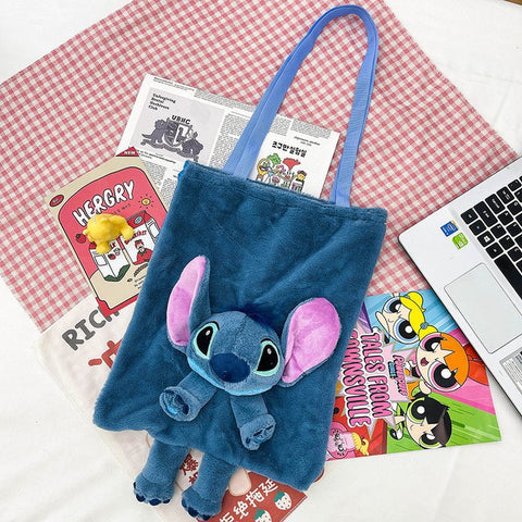 2023 Autumn/Winter Mom with Baby Plush Women's Bag Shoulder Bag Handheld Shopping Bag Large Capacity Cartoon Girl Bag