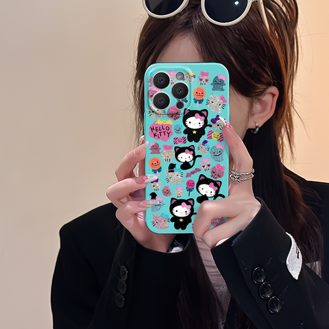 Halloween Hello Kitty Cute Sanrio iPhone Case Full Body Protective Case For IPhone 11-15 Pro Max