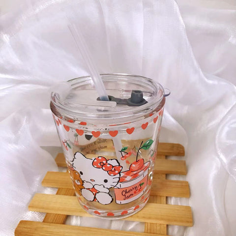 Kitty Cat Glass Breakfast Cup Drink Cup