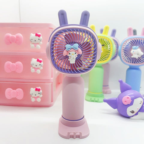 Sanrio Convenient Small Fan with Mobile Phone Rack Big Wind USB Charging 61 Gift