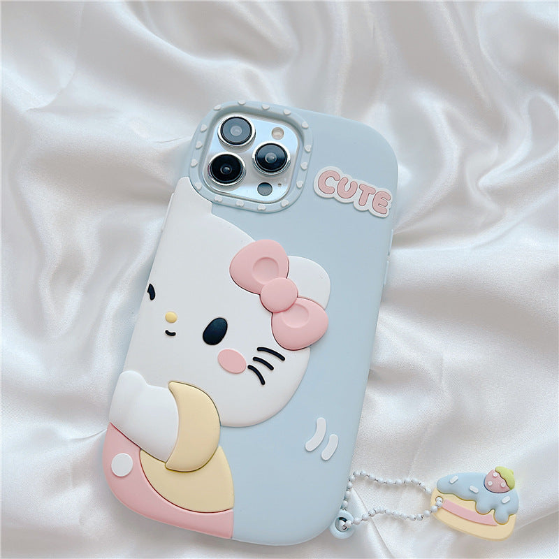 Sanrio 3D Silicone Stereoscopic Hello Kitty& Melody iPhone Cases Suitable for iPhone 11-15 Pro Max