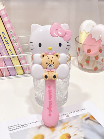 The New Sanrio Portable Cartoon Student Massage Airbag Comb Handle Mirror Koulomi Hand-held Cosmetic Mirror Hair Comb.