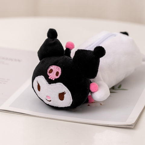 Sanrio Pencil Bag Women's Plush Toy Stationery Box Large Capacity Student Storage Bag Multifunctional Korean Pencil Bag