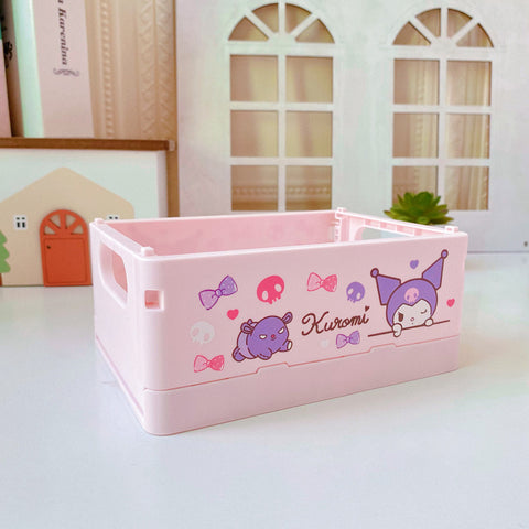 Sanrio Storage Box Desktop Folding Portable Small Box Living Room Plastic Sundries Box Cosmetic Storage