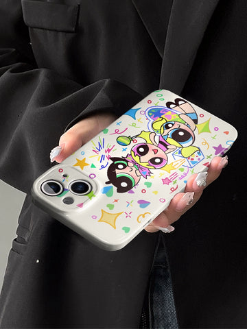 Cartoon Powerpuff Girl New Year Hellokitty Cute Sanrio iPhone Case Full Body Protective Case For IPhone 11-15 Pro Max