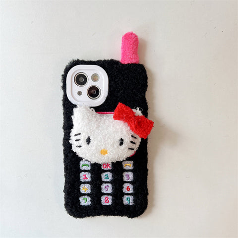 Sanrio 3D plush Hello Kitty Kuromi PomPom Melody iPhone Cases Suitable for iPhone 11-15 Pro Max