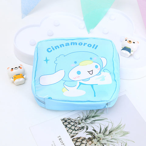 Sanrio Ice and Snow Series Sanitary Napkin Storage Bag Cute Girl Portable Cosmetic Small Package.