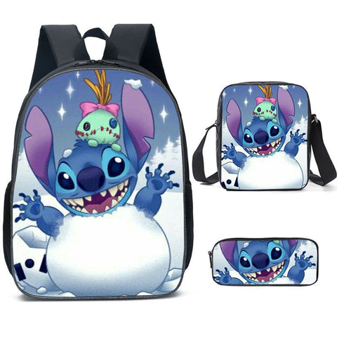 New Stitch Three-piece Backpack Crossbody Bag Pencil Case