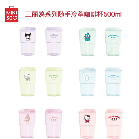 MINISO MINISO Excellent Product Sanrio Instant Cold Extraction Coffee Cup 500mL Disney Transparent Cartoon Water Cup