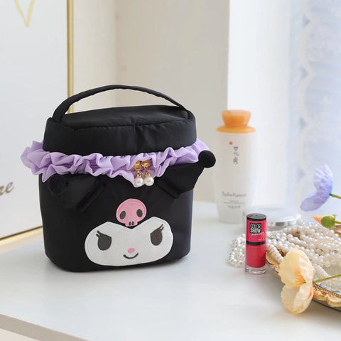 Sanrio Plush Cosmetic Case Lipstick Foundation Sunscreen Storage Bag Girls Export Cosmetic Bag.