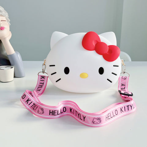 New Sanrio Mobile Phone Bag Mini Shoulder Crossbody Bag Cat Head Shoulder Bag Children's Coin Purse