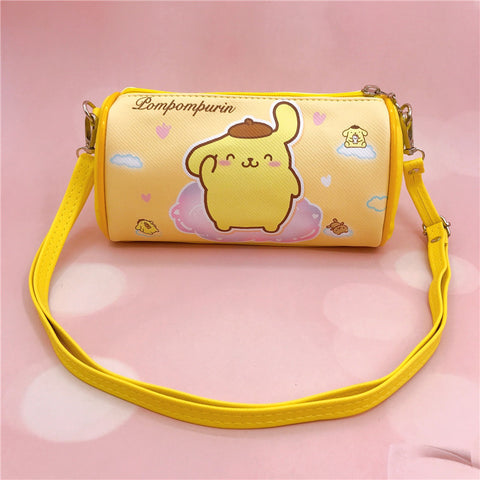 Sanrio Leather Waterproof Zippered Satchel Student Stationery Pencil Storage Children's Universal Horizontal Shoulder Roller Bag