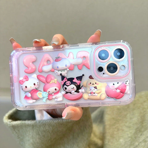 Invisible Stand Suitable for IPhone 15 Promax 1413 Apple 12 Phone Case 11 Sanrio Cute Cartoon Soft Case Protective Case Space Case