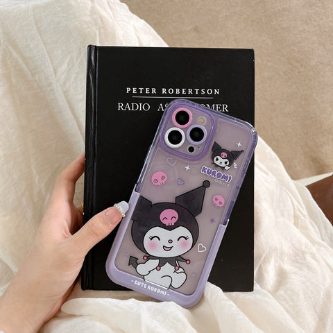 Sanrio Kuromi Hard Phone Cases with Stand Suitable for iPhone 11-14 Pro Max