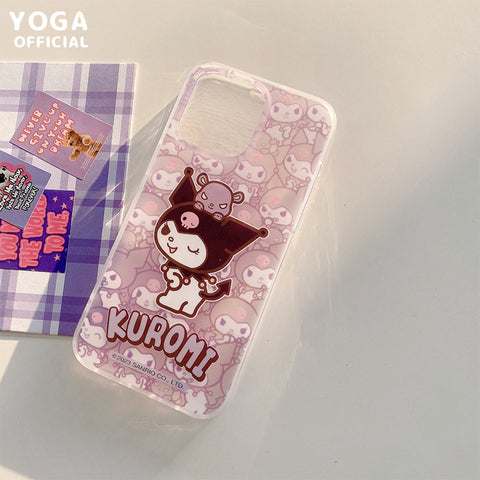 Authentic Sanrio Ugly Fish Kuromi Hellokitty Soft Adhesive IPhone 15 Promax Phone Case Protection Case