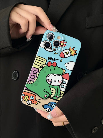 Hellokitty Cat Dinosaur New Cute Sanrio iPhone Case Full Body Protective Case For IPhone 11-15 Pro Max