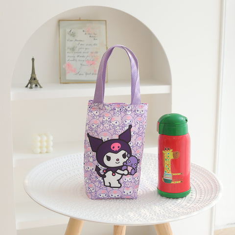 New Cartoon Canvas Water Bottle Bag, Insulated Cup, Handbag, Umbrella Storage