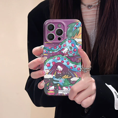 Hello Kitty Chinese Style Cute Sanrio iPhone Case Full Body Protective Case For IPhone 11-15 Pro Max