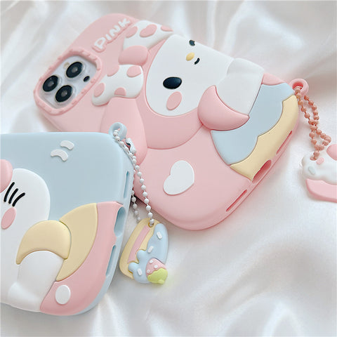 Sanrio 3D Silicone Stereoscopic Hello Kitty& Melody iPhone Cases Suitable for iPhone 11-15 Pro Max