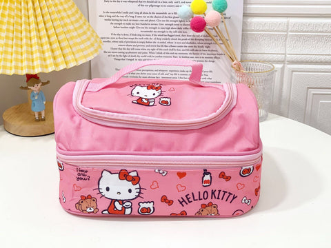 Sanrio double-layer thermal insulation bag Large capacity student lunch box Portable thermal insulation lunch bag