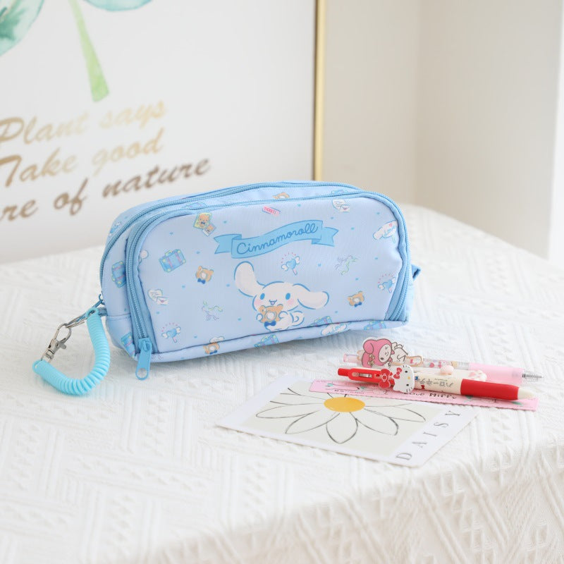 Sanrio Cinnamoroll  double-layer large capacity stationery case, student pen bag, stationery storage bag, pencil case