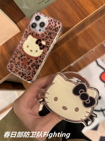 Leopard Black Butterfly Hellokitty Hello Kitty Magnetic Bracket for Apple 15 Mobile Phone Case IPhone14promax/13/12 Protective Cover 11