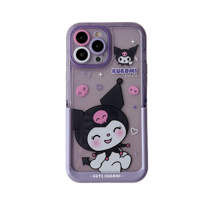 Sanrio Kuromi Hard Phone Cases with Stand Suitable for iPhone 11-14 Pro Max