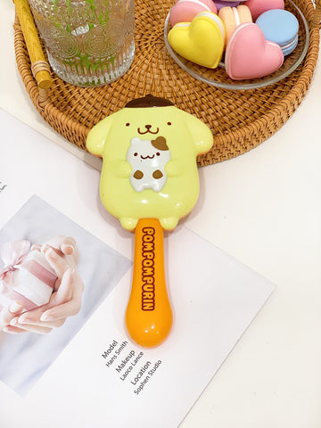 Sanrio Shape Handle Mirror Students Hold Makeup Mirror Massage Airbag Comb Anti-static Comb