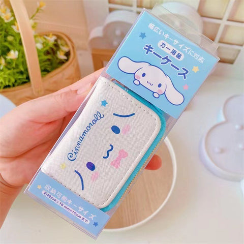 Cinnamoroll New Leather Zipper Car Key Case Cute Girl Heart Universal Model Key Protection Case Storage Bag