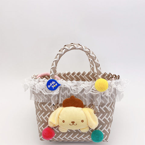 Sanrio Lace Lace Soft Cute Cartoon Doll Handheld Cabbage Basket