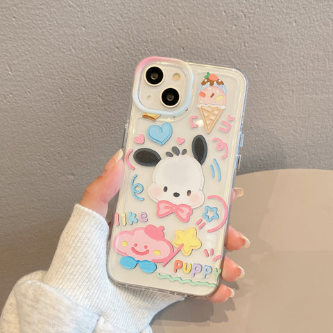 Sanrio Pochacco Hello Kitty Soft iPhone Cases Suitable for iPhone X-15 Pro Max