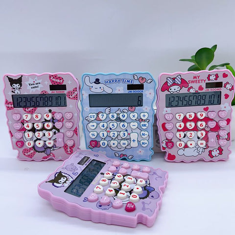 Sanrio Solar Calculator Cute Mini Portable Office Computer Student Animation Modeling Calculator