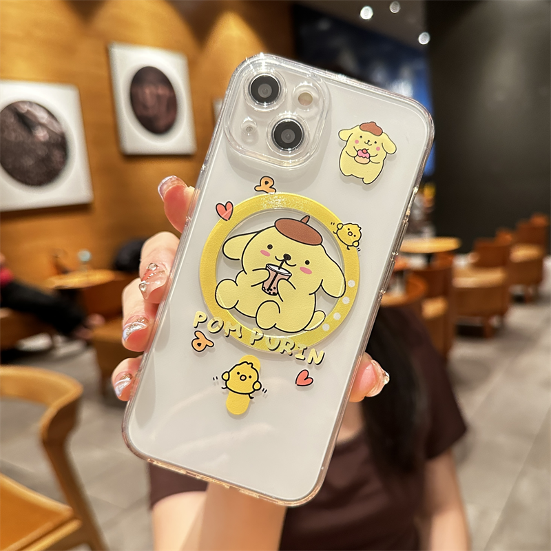 Sanrio PomPom Soft iPhone Cases Suitable for Magsafe Wireless Charging Compatible with iPhone 11-15 Pro Max