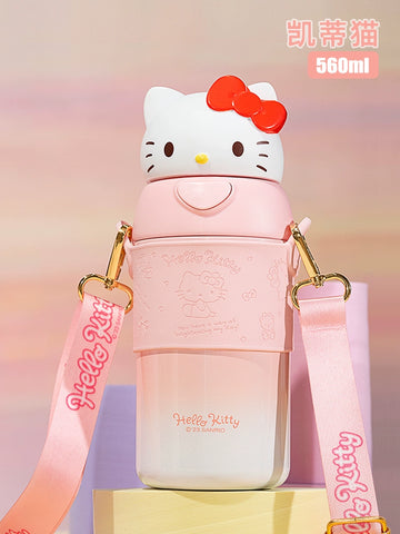 Kuromi Insulated Cup, Female Student Sanrio Portable Water Cup, HelloKitty Children's Cute Straw Cup 2208