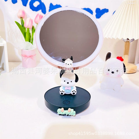 Sanrio Desk Mirror Small Desk Lamp In Student Dormitory Adjustable Mirror with Lamp Bedroom Gadget